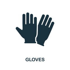 Gloves icon. Simple element from medical services collection. Filled monochrome Gloves icon for templates, infographics and banners