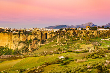 Obraz premium Ronda town and valley, Andalusia, Spain.