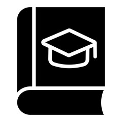  Mortarboard on book, distance education icon