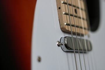 Guitar neck pickup closeup