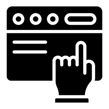 Hand On Web Page, Online Reading Icon