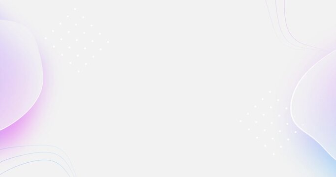 3d fluid creative animated background. Glassmorphism style trend 2021. Frosted effect. Pastel colors pink purple blue on white backdrop. Seamless loop sale banner. Blurred gradient. Curved blank frame