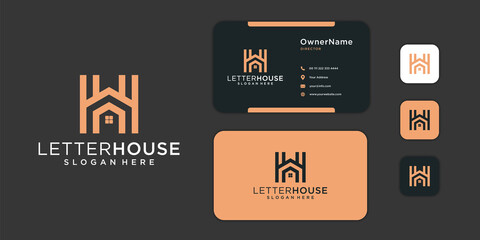 Real estate building with letter h logo template