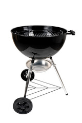 New black Charcoal grill isolated on white background.