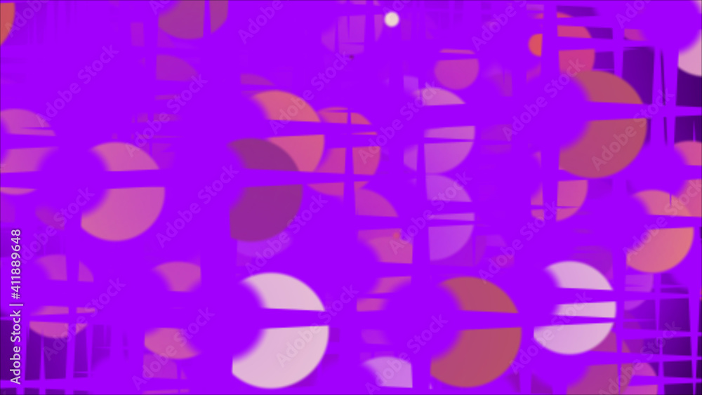 Poster abstract close-up of a kaleidoscope of different colors of balls and stars in space. beautiful backg