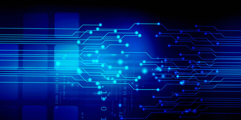 2d illustration Abstract futuristic electronic circuit technology background