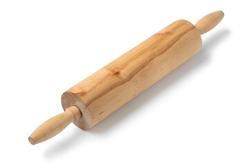 Single wooden rolling pin close up