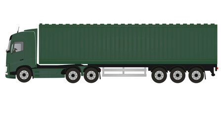 Green delivery truck. vector illustration