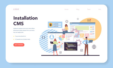 CMS instalation web banner or landing page. Content