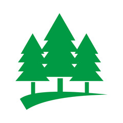 green pine trees logo icon template vector set