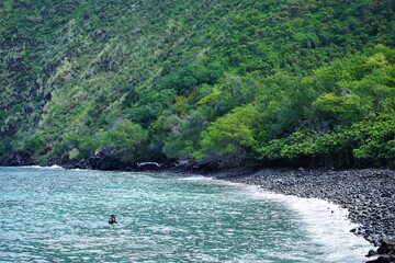 Hikiau Heiau, Hawaiian traditional worship place at Kealakekua Bay in Island of Hawaii, USA - ハワイ 祭壇 ヒキアウ ヘイアウ ケアラケクア湾 