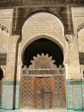 detail of Madrasa Bou Inania a religious building in Fez