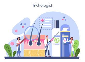 Dermatologist concept. Dermatology and trichologist specialist, skin or hair