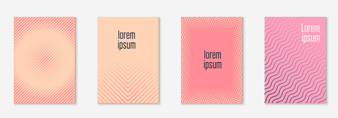 Gradient cover template with line geometric elements and shapes.