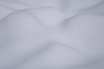 Closeup of beautiful, dreamy snow drifts in winter
