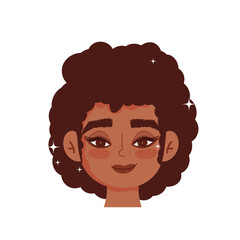 young african american woman smiling cartoon