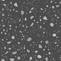 Terrazzo seamless pattern. Black and white classic