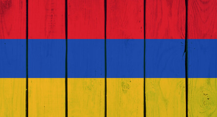 national flag armenia on wooden texture