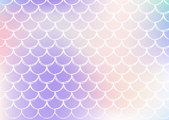 Holographic mermaid background with gradient scales.