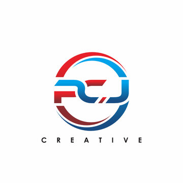 PCJ Letter Initial Logo Design Template Vector Illustration