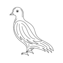 Simple dove bird Thin line vector illustration. isolated with hand drawn style