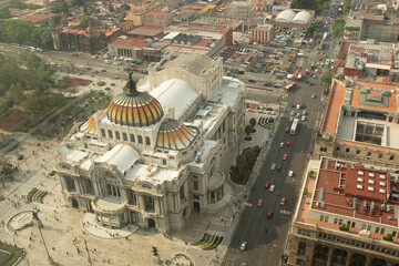 Aerial view of the Museum of Fine Arts in Mexico City, Mexico