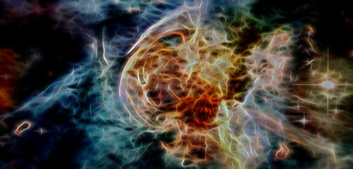 Nebula and stars in cosmos space. Elements of this image furnished by NASA