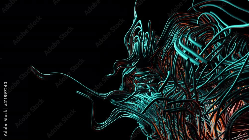 Poster 4k fantastic 3d surreal science fiction tentacles cybernetic abstract object video footage. fractal 