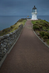Fototapeta na wymiar Lighthouse Cape Reinga. Pacific Ocean. Tasman Sea. Coast. New Zealand