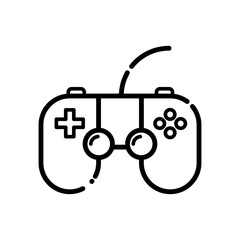 Line joystick icon vector, Gamepad Illustration on White Background