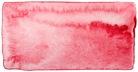 Watercolor stain texture red textured hand-drawn on paper