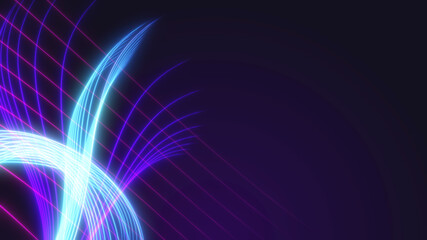 Abstract background with neon lines.Light neon waves. Background from stripes.3d rendering,illustration.

