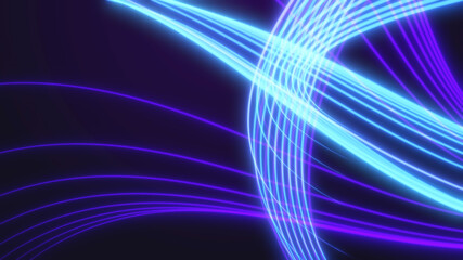 Abstract background with neon lines.Light neon waves. Background from stripes.3d rendering,illustration.
