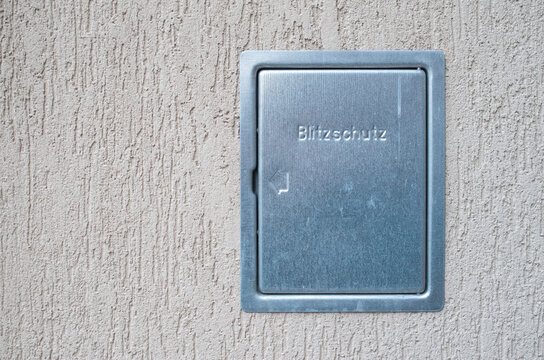 New gray revision metal door for external lightning protection
