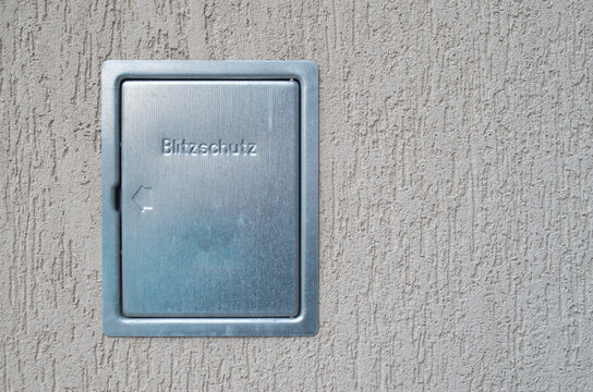 New gray revision metal door for external lightning protection
