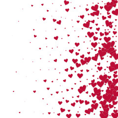 Red heart love confettis. Valentine's day gradient