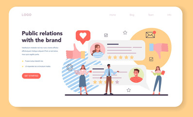 Public opinion on website web banner or landing page.