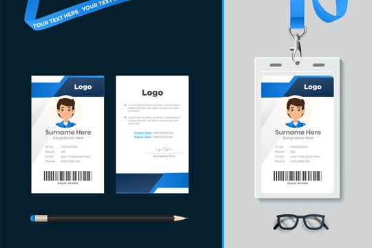 Id Card With Lanyard Set Isolated Vector Illustration. Blank Plastic Access Card, Name Tag Holder With Pin Ribbon, Corporate Card Key, Personal Security Badge, Press Event Pass Template.