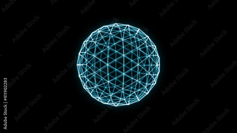 Poster 3d sphere particles intro for corporate business logo/ 4k animation of an abstract corporate busines
