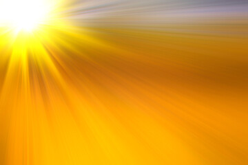 Abstract yellow orange sunny background. Sun in the upper corner, space for text.