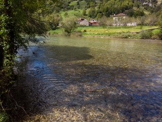 The Cares river near Mier village in Picos de Europa National Park in Asturias, Spain.