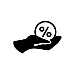 Hand And Percentage Icon Design Vector Template illustration