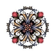 Mandala with rose theme