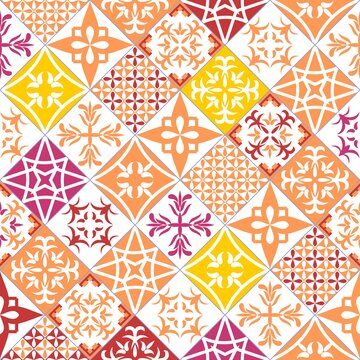 Beautiful rustic tiles vector pattern