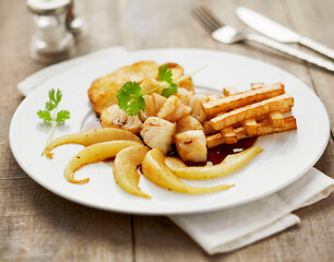 d&eacute; de cabillaud juste poel&eacute;e