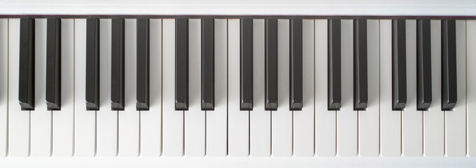 Piano keys from white classic musical digital electronic piano. Learn how to play background