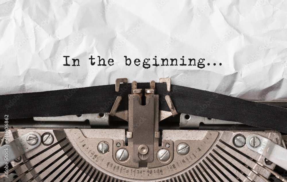 Poster text in the beginning typed on retro typewriter
