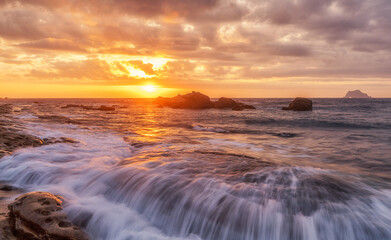 sunset over the sea