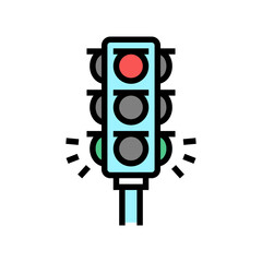 traffic light color icon vector. traffic light sign. isolated symbol illustration