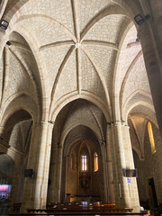 Fototapeta premium Potes, Spain - September 2, 2020: Church at the Monastery of Santo Toribio de Liébana, Cantabria, Spain.